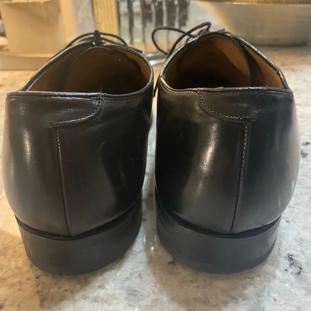 JOHNSTON & MURPHY MELTON CAP TOE TOSCANA LEATHER OXFORDS ITALY SIZE 11.5